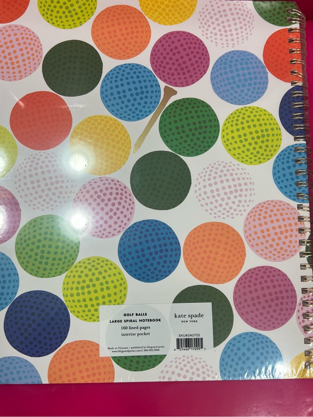 Kate Spade New York Large Spiral Notebook Mini Golf - Picture 3 of 3